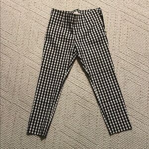 Black and White Checkered Crop Pants